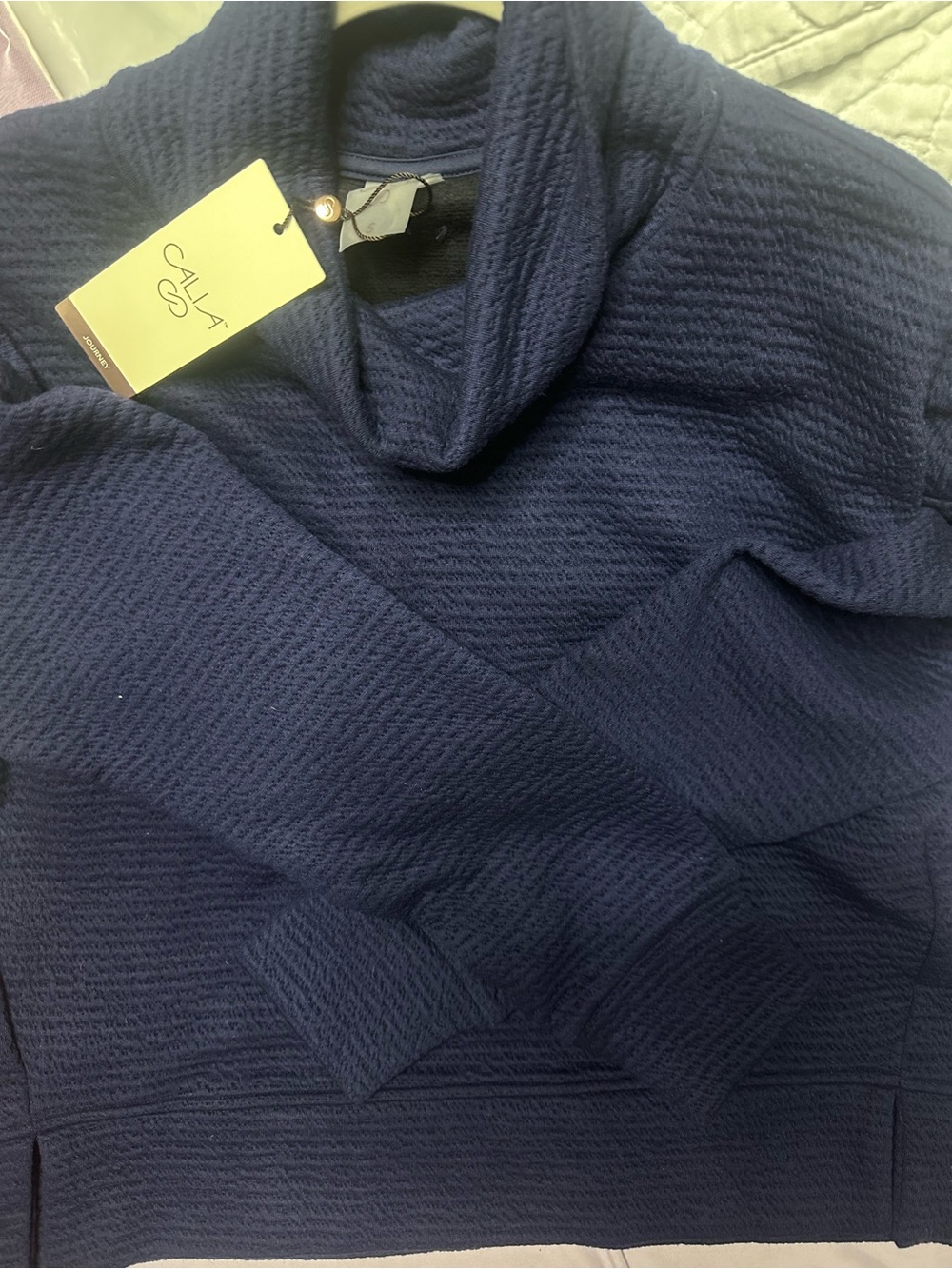 NWT Calia Womens Funnel Neck Top in Rich Blue - Small